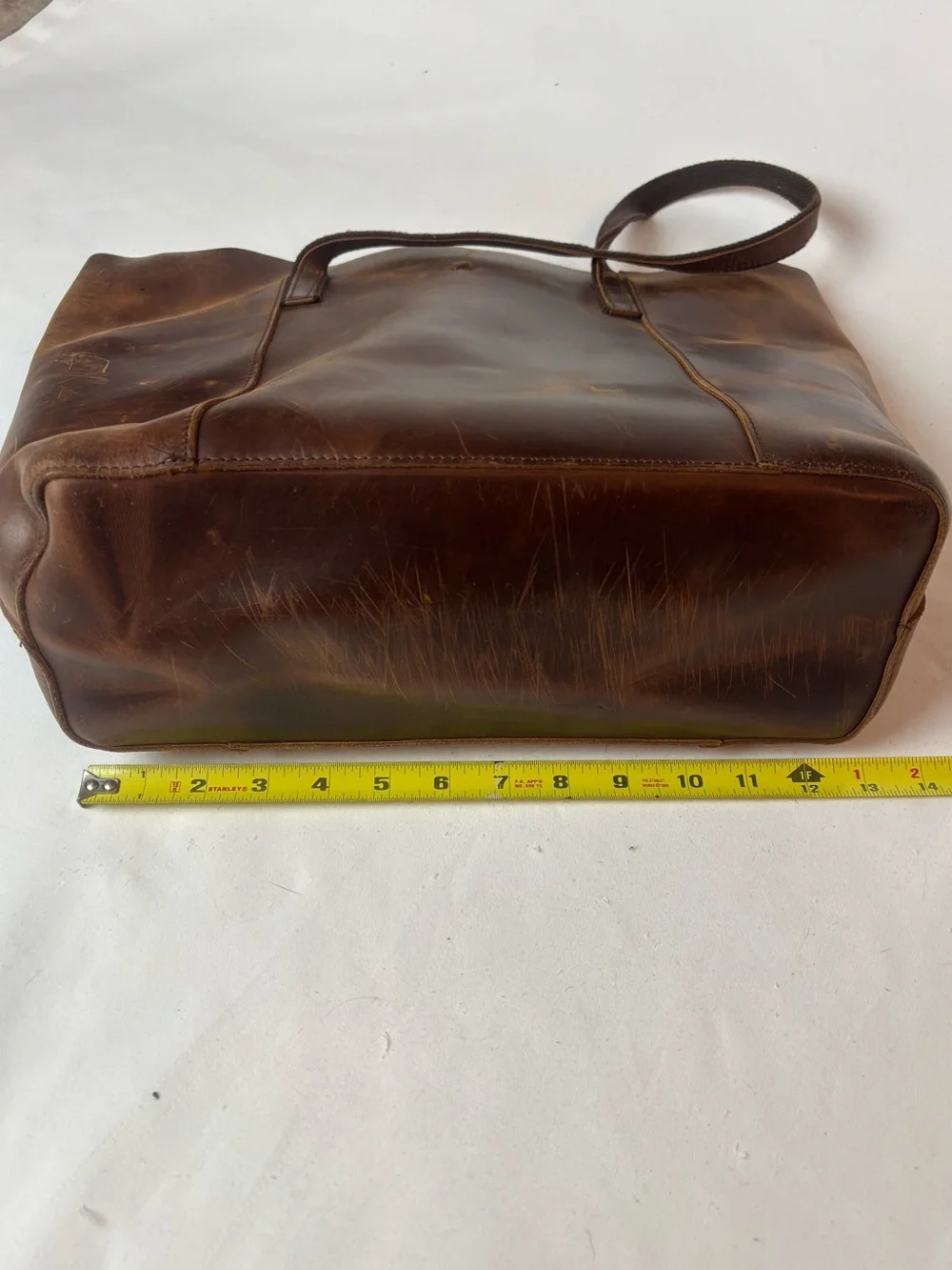 S-ZONE Distressed Leather Tote Bag & Pouch Large Work Shoulder Purse Brown